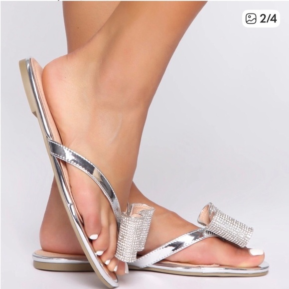 Fashion Nova Silver Sandals - Picture 5 of 5